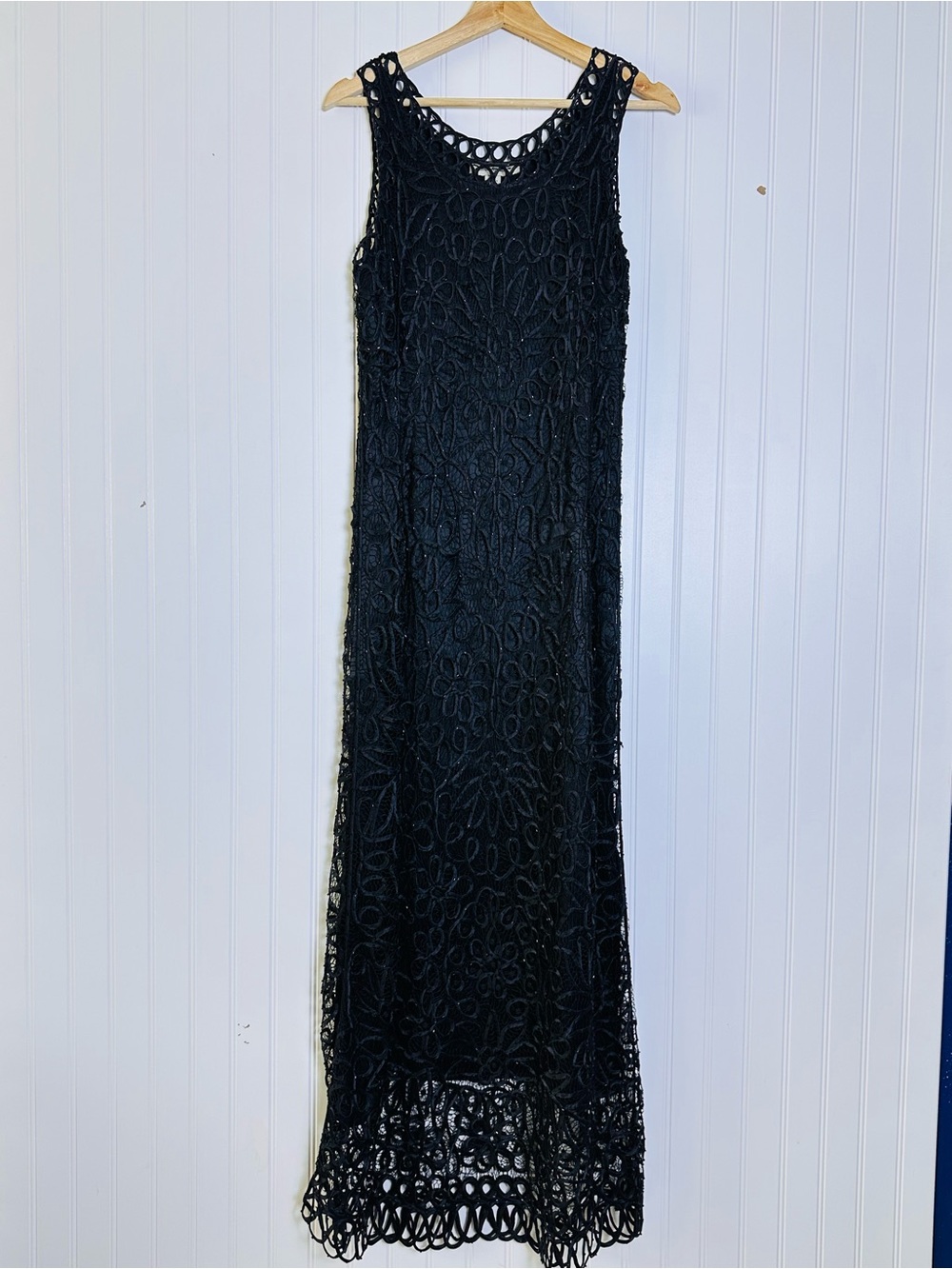 Soulmates Handcrafted Embroidered Beaded Silk Lace Evening Dress Jacket Set Sz L - Picture 10 of 16